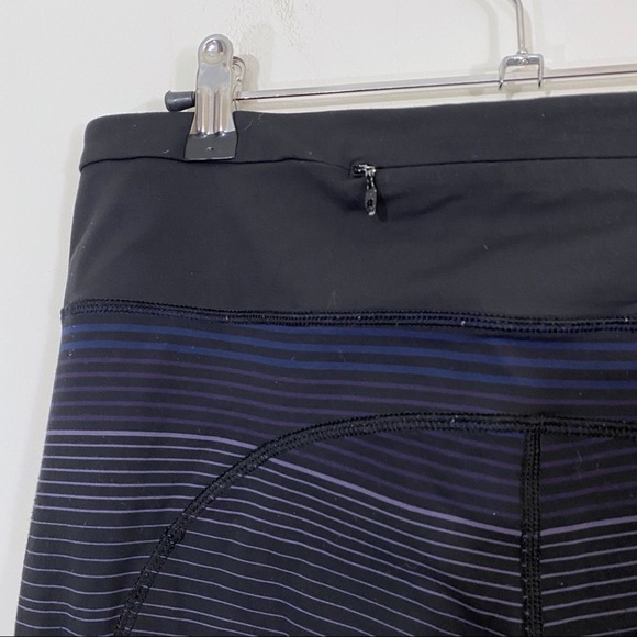 Lululemon Om Stripe Speed Tight Black Gray Grey Pockets Luxtreme Full Length 8 - Picture 5 of 7
